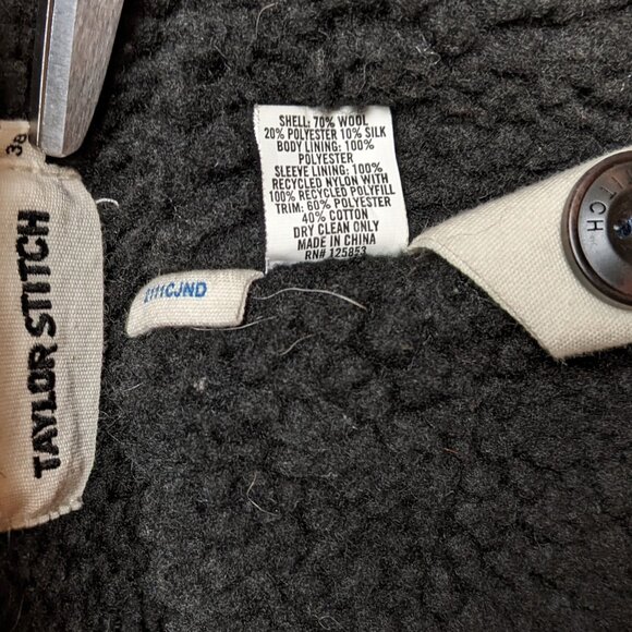 Taylor Stitch Chandler Jacket Navy Blue Small Sherpa Lining - Picture 5 of 8